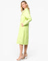 Robe mi-longue boutonnée en jean vieilli vert citron