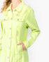 Robe mi-longue boutonnée en jean vieilli vert citron