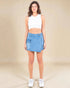 Light Wash Denim Utility Skort