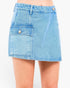 Mini-jupe en jean à poches cargo délavées
