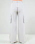 Light gray cargo pants on a white background