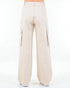 Beige cargo pants on a white background