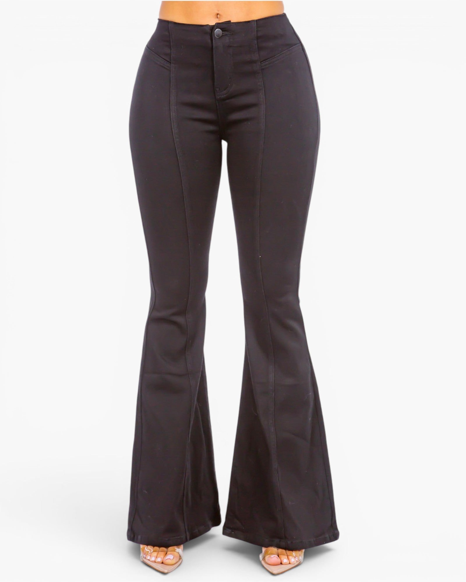 Black High-Rise Flare Jeans