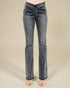 Gray jeans on a beige background