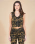 Olive Camo Zip-Front Crop Denim Corset Vest