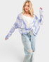 Lavender Tie Dye Twist Front Sweater