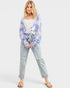 Lavender Tie Dye Twist Front Sweater