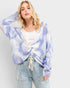 Lavender Tie Dye Twist Front Sweater