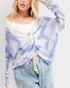 Lavender Tie Dye Twist Front Sweater