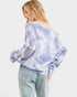 Lavender Tie Dye Twist Front Sweater