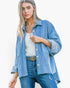 Chaqueta de pana con mangas largas y textura en contraste y botones azules