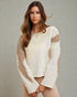 Cream & Taupe Textured Knit Sweater