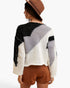 Black Color-Block Mixed-Knit Sweater
