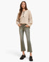 Oatmeal Button-Placket Knit Sweater