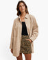 Camel Leopard Print Denim Mini Skirt