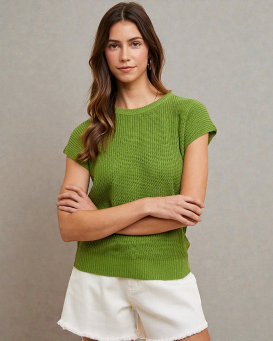 Fern Short Sleeve Knit Sweater