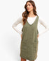 Army Green Denim Pocket Overall Dress