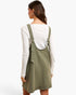 Army Green Denim Pocket Overall Dress