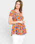 Orange Floral Tiered Babydoll Top
