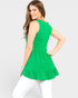 Green Textured Sleeveless Babydoll Top