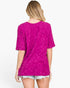 Haut texturé en jacquard animalier en violet foncé