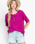 Haut texturé en jacquard animalier en violet foncé