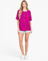 Haut texturé en jacquard animalier en violet foncé