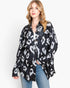 Veste-chemise boutonnée en tricot à imprimé animal noir