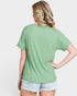 Green Colorblock Textured Short Sleeve Top
