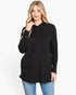 Black Soft Knit Hooded Tunic