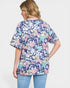 Navy Multi Floral Short Sleeve Top