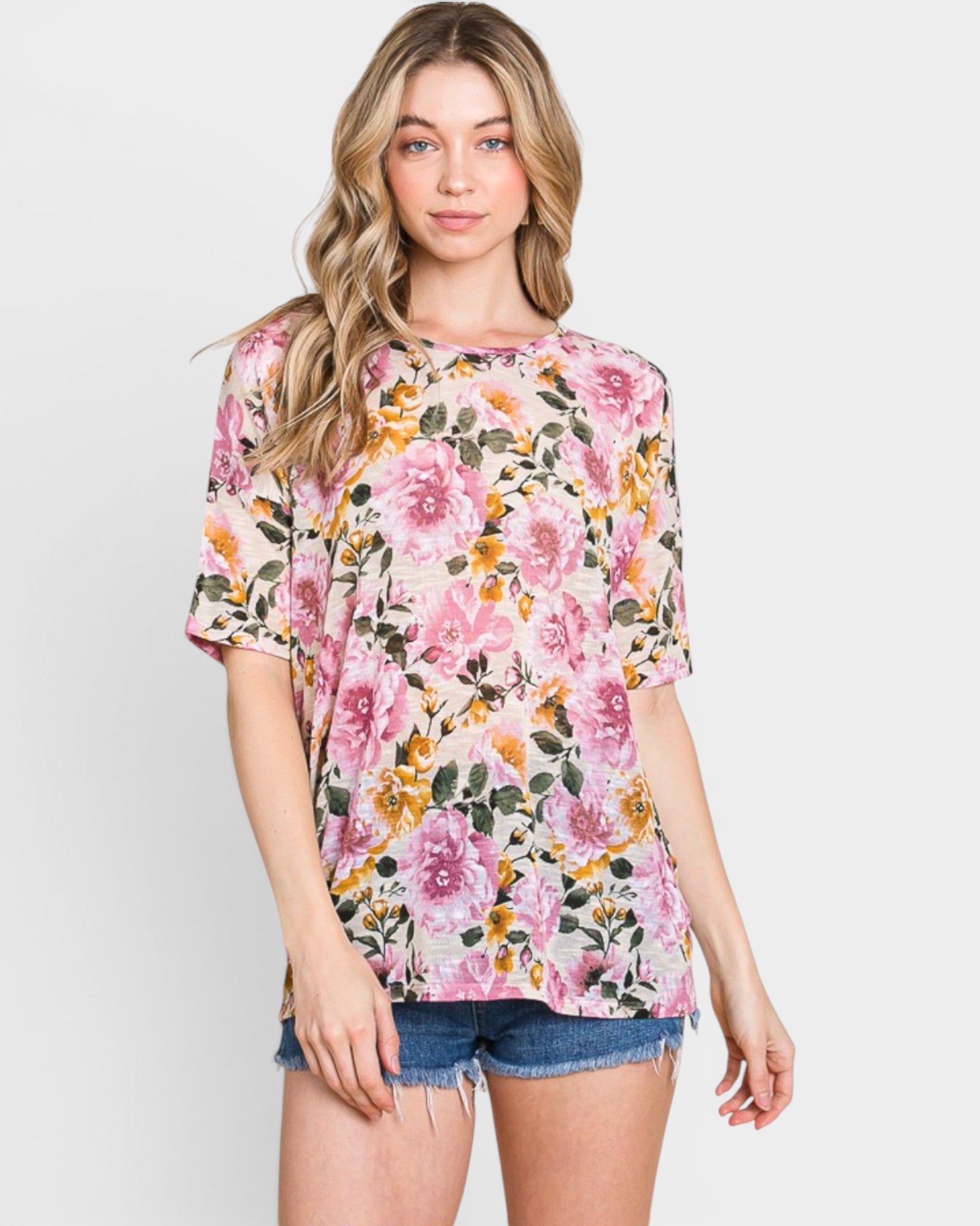 Sand Floral Everyday Top