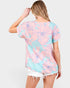 Camiseta de manga corta con estampado floral en color rosa agua