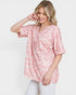 Blush & White Leopard Print Short Sleeve Top