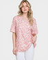Blush & White Leopard Print Short Sleeve Top