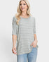 Sage Striped Oversized Tee