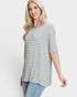 Sage Striped Oversized Tee