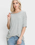 Sage Striped Oversized Tee
