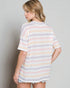 Pastel Stripe V-Neck Short Sleeve Top