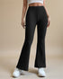 Pantalon évasé taille haute en tricot côtelé