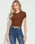 Ribbed Short Sleeve Crop Tee