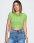 Ribbed Short Sleeve Crop Tee