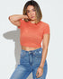 Ribbed Short Sleeve Crop Tee