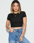 Ribbed Short Sleeve Crop Tee