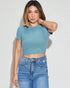 Ribbed Short Sleeve Crop Tee