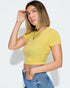 Ribbed Short Sleeve Crop Tee