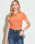 Ribbed Short Sleeve Crop Tee