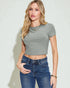 Ribbed Short Sleeve Crop Tee