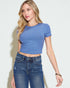 Ribbed Short Sleeve Crop Tee