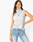 Ribbed Sleeveless Turtleneck Top